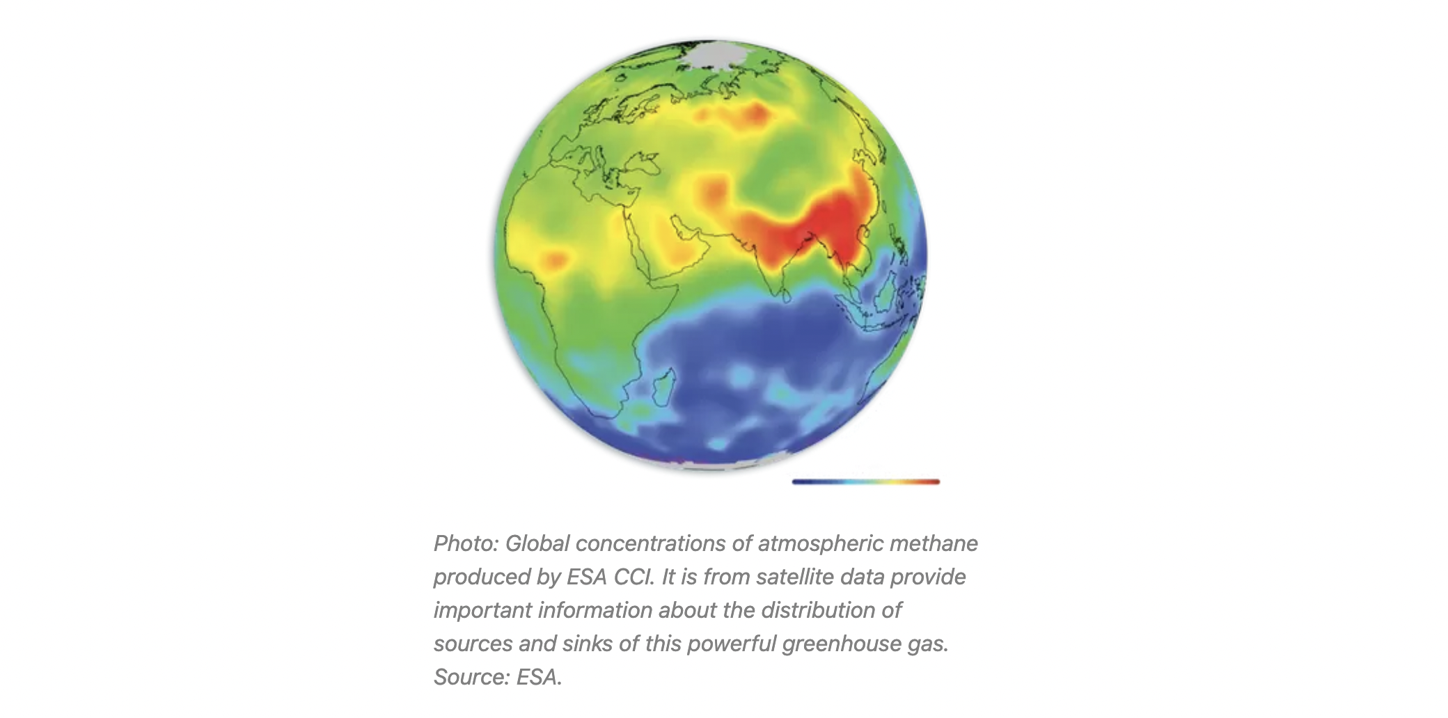Global concentrations of atmospheric methane