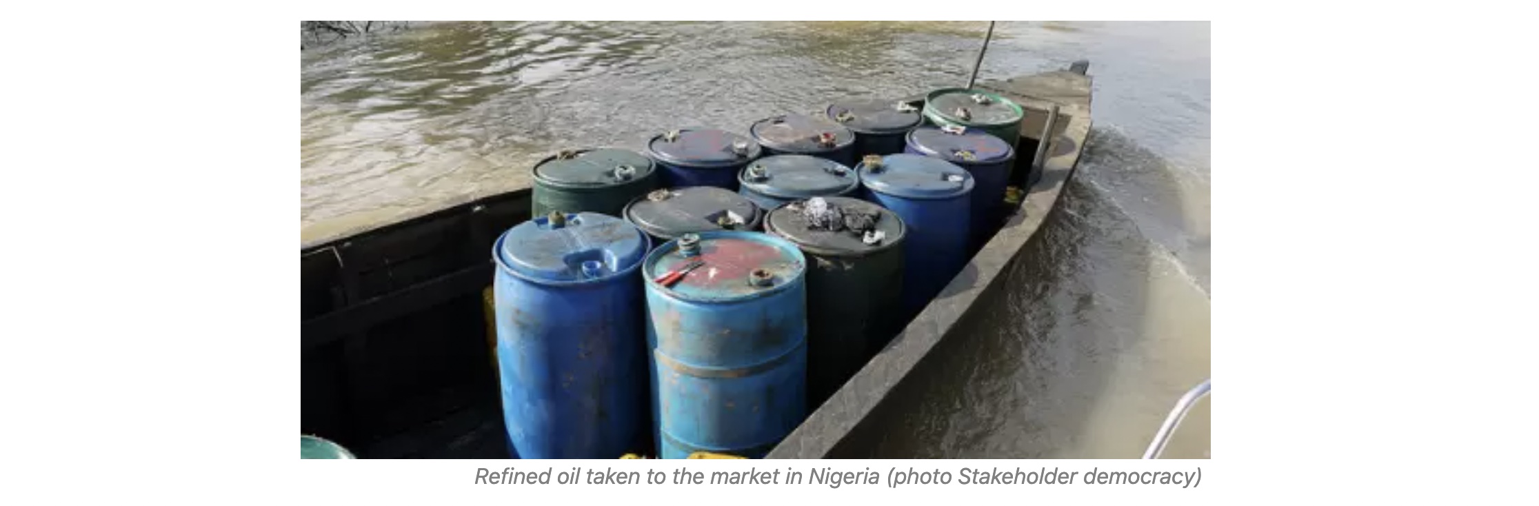 Refined oil taken to market in Nigeria