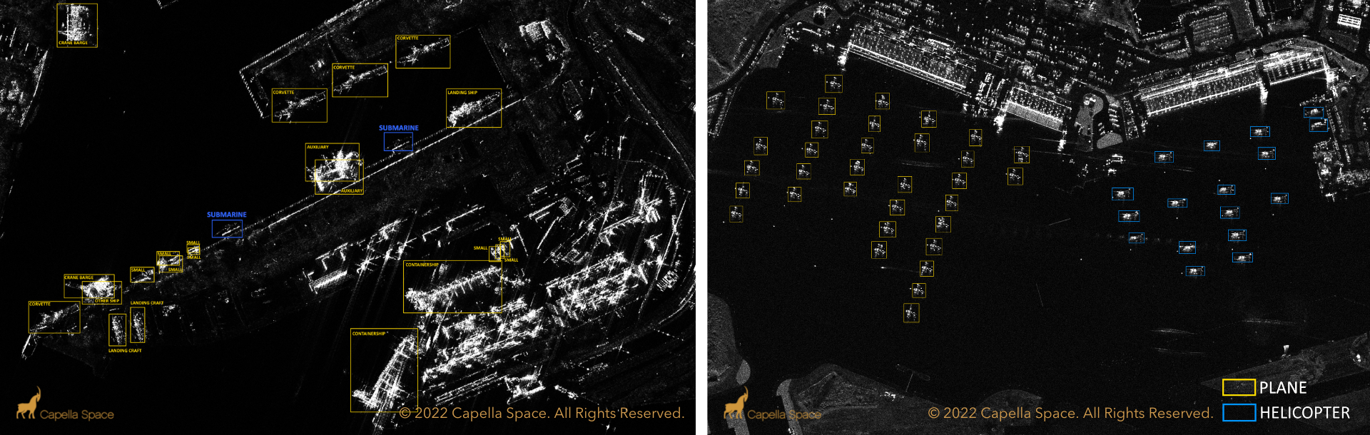 Object detection and classification in port and on land using SAR imagery.